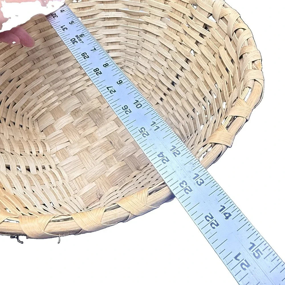 Vintage 04 Richard Carr Signed White Oak Gathering Basket Colonial Williamsburg
